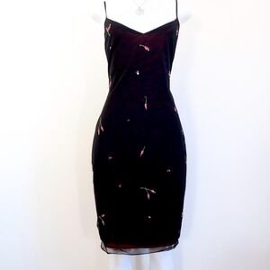 laundry by shelli segal rose embroidered mesh dress bodycon